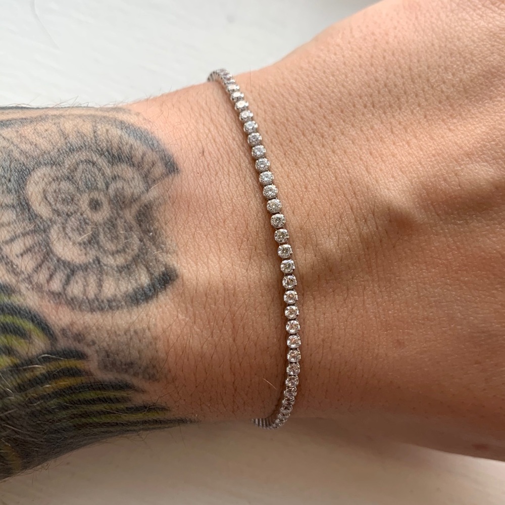 Sterling Silver & CZ Tennis Bracelet